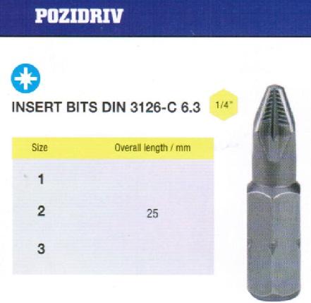 Биты крестовые РZ1х 25мм S2 с насечкой DIN3126 хв-к С1/4 PROFI "CNIC"