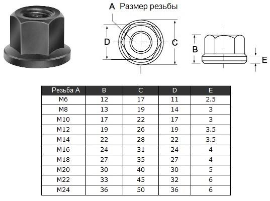 Гайка шестигранная с буртиком М12 19х26х19х3.5мм (2203) "CNIC"