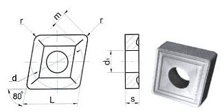 Пластина CNMM - 120408-2 К20 ромбическая(80) dвн=5мм (05124) со стружколомом