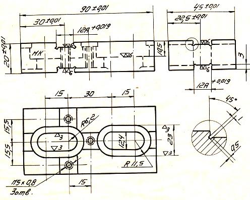 Опора Прямоугольная 60х 45х 20 крепежная под паз 12мм (ДСП-20) (восст.)