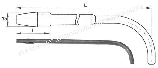 Метчик Гаечный М14 (2,0) Р6М5 с изогнутым хвостовиком (35х250)