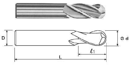 Фреза Концевая радиусная d 3,0х 8х52 ц/х Р6АМ5 Z=2 dхв.6мм "CNIC"