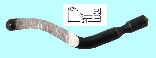 Лезвие крючкообразное В10 Р6М5 хвостовик d2,6 "CNIC"