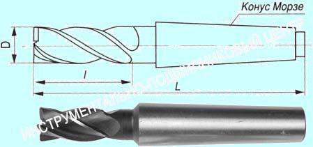 Фреза Концевая d45,0х 65х220 к/х Р6М5 Z=4 КМ5